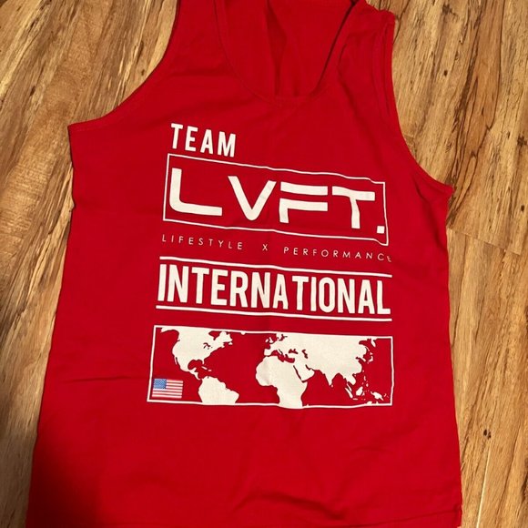 LVFT Men Muscle Tank Top Red International - Picture 1 of 5